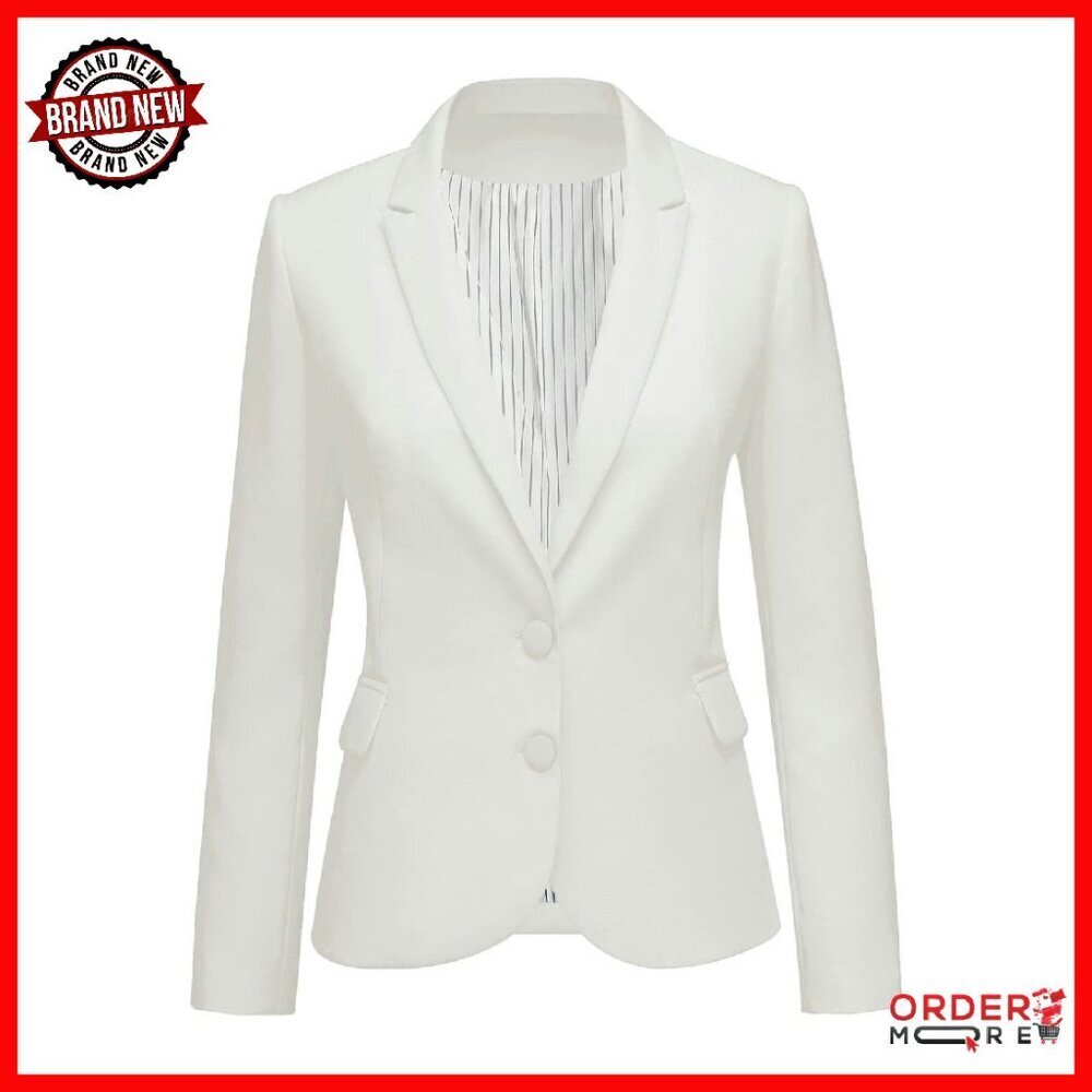 Long Sleeve Notch Lapel Blazer with Pockets - Professional & Casual Wear